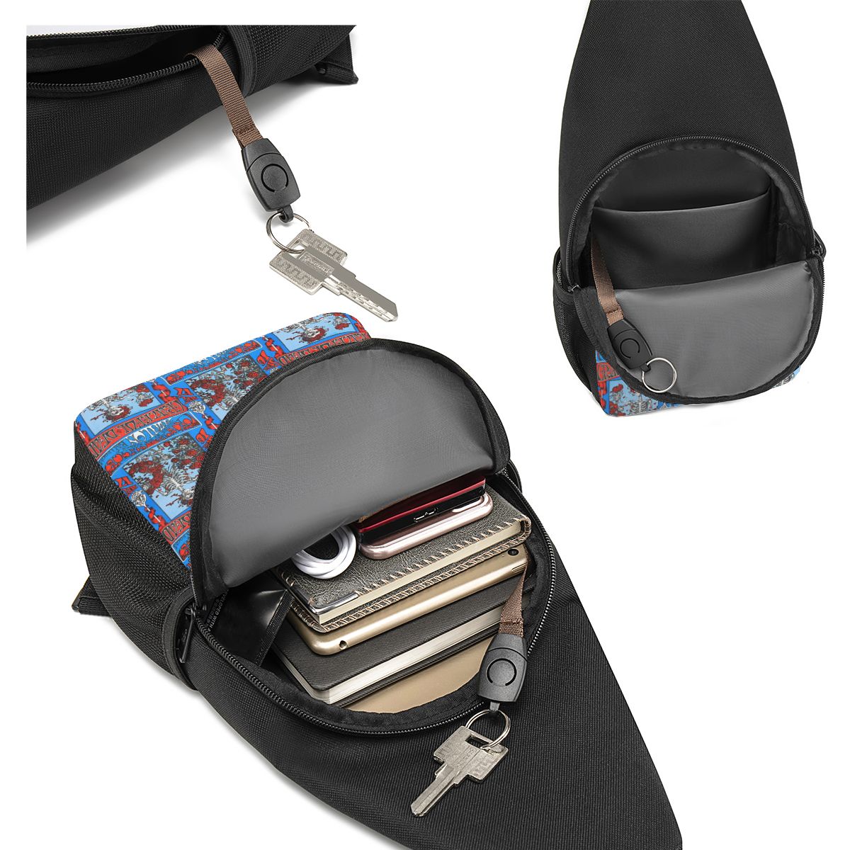 Grateful Dead Rock Band Göğüs  - Sling Backpack Shoulder incelemesi ve fiyatı